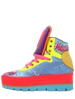Thumbnail for your product : Manish Arora 70mm Happiness Leather High Top Sneakers