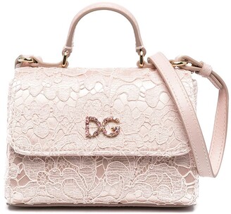 Dolce & Gabbana Children Lace Logo Plaque Bag