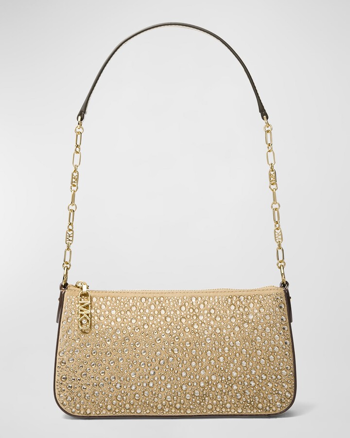 MICHAEL Michael Kors Jet Set Charm Small Chain Pouchette (Pale Gold)  Shoulder Handbags - ShopStyle
