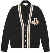 Thumbnail for your product : Gucci Wool cardigan with bee appliqué