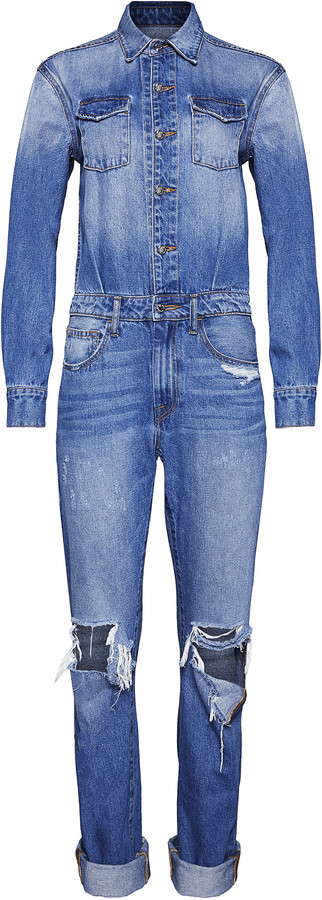 stretch denim playsuit