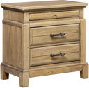 Red Barrel Studio 2 Drawer Nightstand With Tray In Finish - Veneers, Rustic Appeal, Spacious Drawers, Hidden Pull Out Tray, Charm, Rounded Top Edges, Molding Details, S