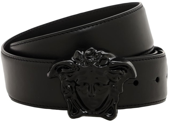 4cm logo leather belt - Versace - Men