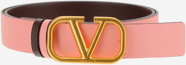 Valentino Reversible Embellished V-Logo Belt in Blush and Black – Stanley  Korshak