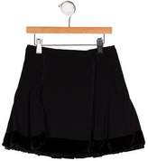 Thumbnail for your product : Ermanno Scervino Girls' Velvet-trimmed Pleated Skirt