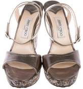 Thumbnail for your product : Jimmy Choo Leather Platform Wedges