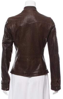 Dolce & Gabbana Leather Perforated Moto Jacket