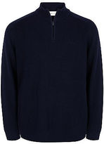Thumbnail for your product : Yours Clothing BadRhino Plus Size Mens Jumper Cardigan Top Knitted Zip Funnel Neck New