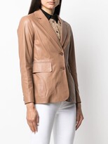 Thumbnail for your product : Desa 1972 Single-Breasted Leather Blazer