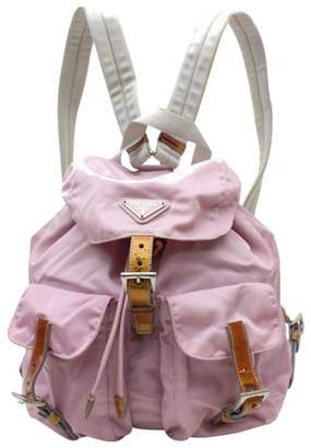 Prada Pink Cloth Backpacks