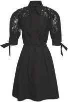 Thumbnail for your product : Alberta Ferretti Stretch Poplin Shirt Dress W/ Macrame