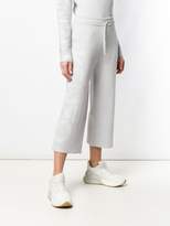Thumbnail for your product : Kenzo cropped ribbed knit track trousers