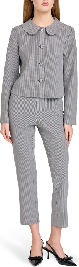 WAYF Melina Houndstooth Crop Jacket