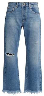 Raey Max Asymmetric-hem Wide-leg Jeans - Womens - Light Denim