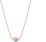 Thumbnail for your product : Mosuo Jewellery MOSUO Evil Eye Turquoise Diamond 14K Rose Gold & Diamonds
