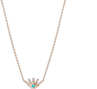 Mosuo Jewellery MOSUO Evil Eye Turquoise Diamond 14K Rose Gold & Diamonds