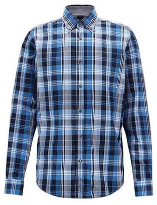 HUGO BOSS Regular-fit shirt in checked cotton twill