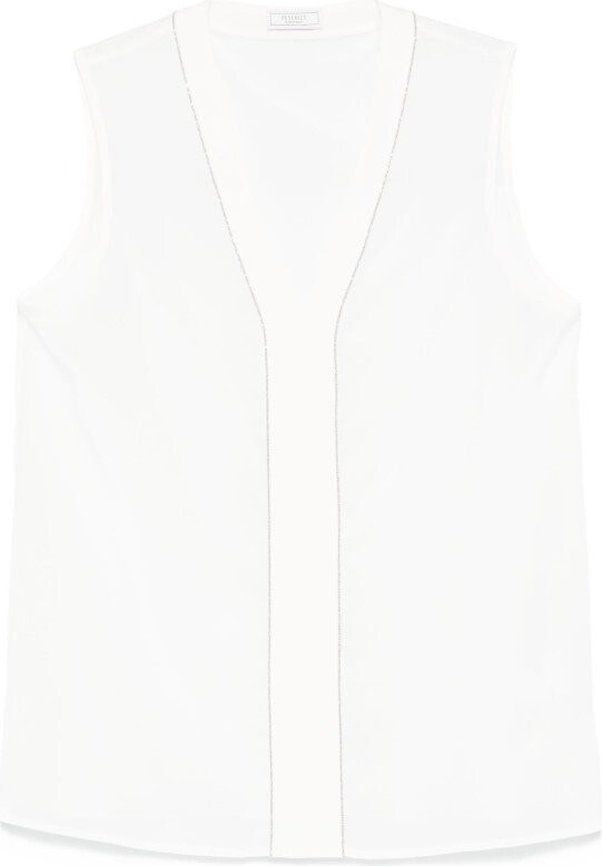 Peserico Sleeveless V-Neck Top