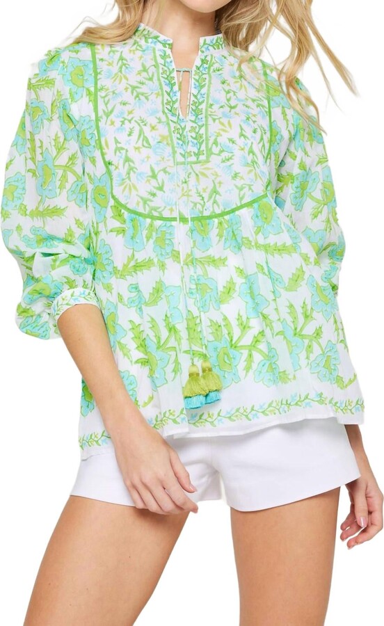 Bella Tu Peasant Blouse In Tulip