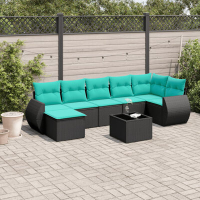 VidaXL 8 Piece Patio Sofa Set With Cushions Poly Rattan