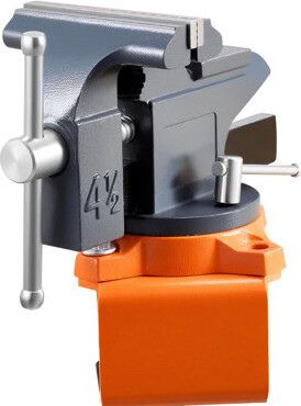 17 Stories Bench Vise, 4.5 Inch, Portable Workbench Vice with 270° Swivel Base, Quick Release Rotating Bench Clamp, Cast Iron Construction, for Woodworking, work