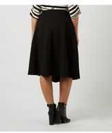 Thumbnail for your product : New Look Inspire Black Textured Waffle Skater Midi Skirt