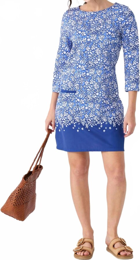 Cabana Life Cabana Shift Dress In Seaside Floral/navy