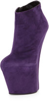 Thumbnail for your product : Giuseppe Zanotti Suede Sculpted Wedge Bootie, Violet