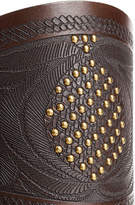 Thumbnail for your product : Valentino GARAVANI Embossed Leather Sandals with Stud Embellishment