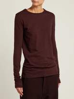Thumbnail for your product : Raey Long Sleeved Slubby Cotton Jersey T Shirt - Womens - Burgundy