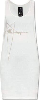 Rick Owens X Champion Logo Embroidered Sleeveless Shirt Dress