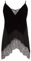 Thumbnail for your product : Givenchy Lace-trimmed Velvet Camisole - Black