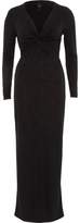 Thumbnail for your product : River Island Womens Black glitter knot front bodycon maxi dress