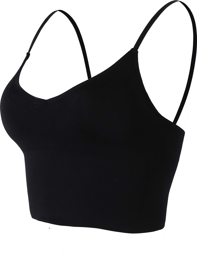 Nicytore Seamless Sports Bra 2 Pcs Crop Top Bra Wirefree Bra Removable Pads for Women Yoga