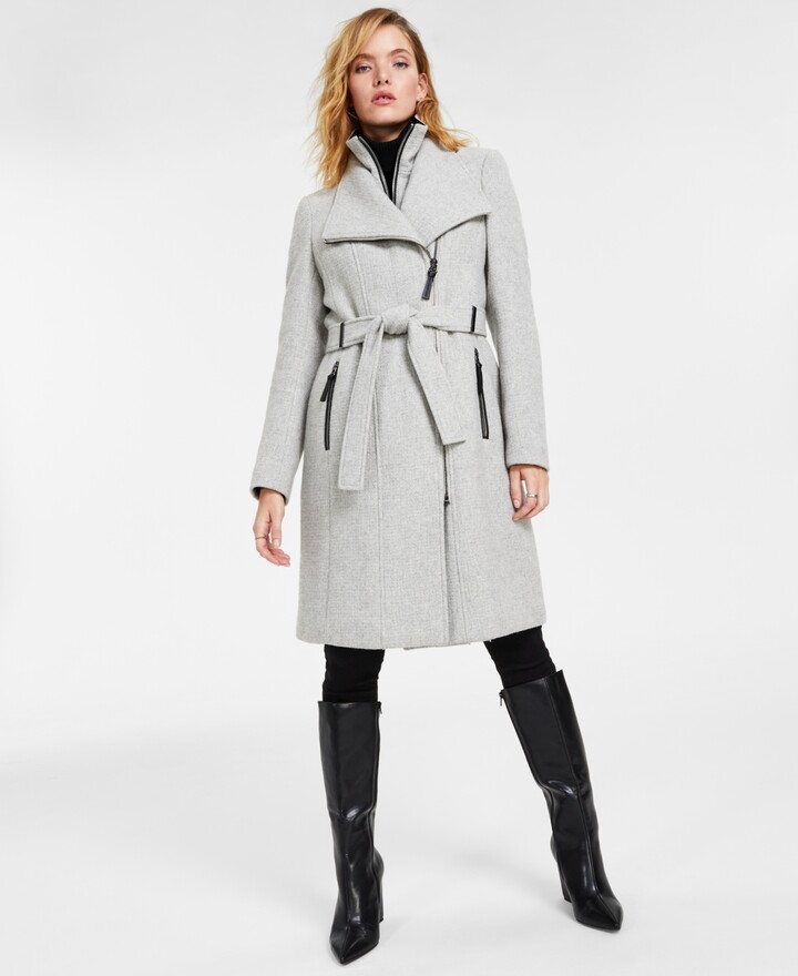 Calvin Klein Women's Petite Belted Wrap Coat - ShopStyle