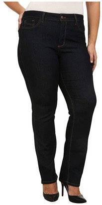 NYDJ, Plus Size Plus Size Plus Size Marilyn Straight Contrast Stitching in Dark Enzyme (Dark Enzyme) Women's Jeans