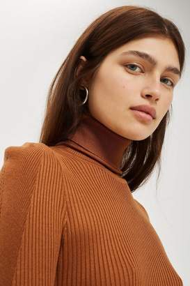 Topshop Puff Sleeve Roll Sweater