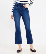 Thumbnail for your product : LOFT Petite Destructed Hem High Rise Kick Crop Jeans in Clean Dark Wash