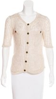 Thumbnail for your product : Tory Burch Linen-Blend Open Knit Cardigan