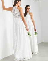 Thumbnail for your product : ASOS EDITION Amalie lace halter neck maxi wedding dress