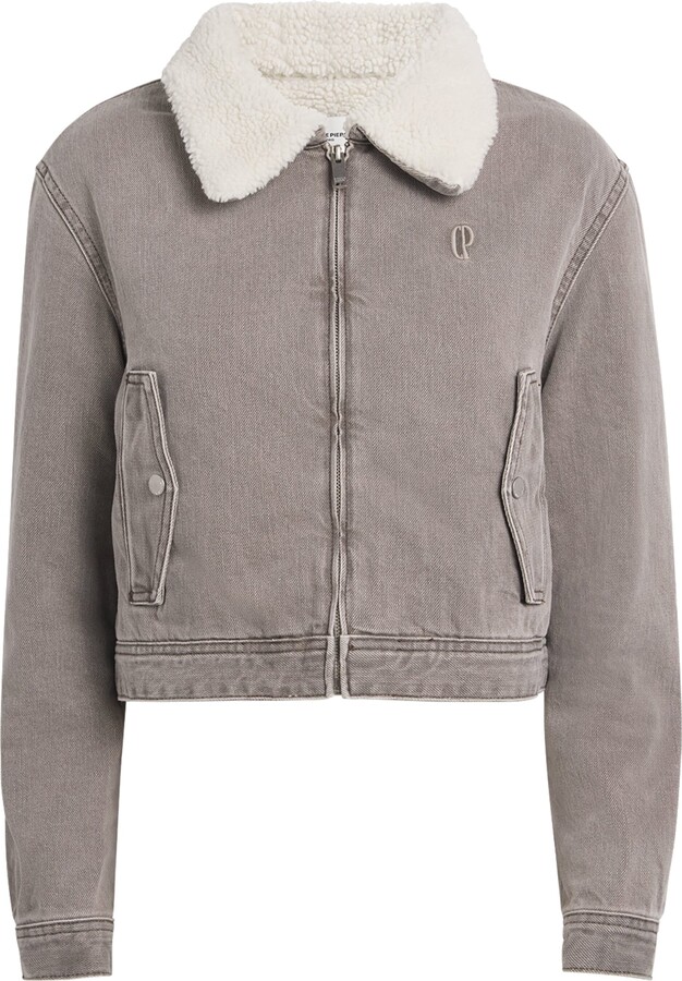 Claudie Pierlot Fleece-Lined Denim Jacket