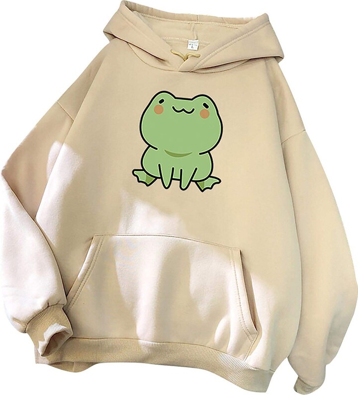 Pullover Hoodie Frog Skating Hoodie Oversized Hoodie Frog On A