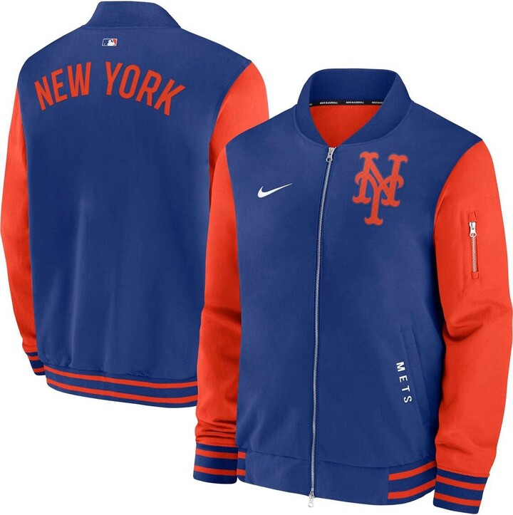 Majestic MLB Mets フルジップジャケット 青 オレンジ Nike Men's Royal/Orange New York Mets Authentic Collection Dugout