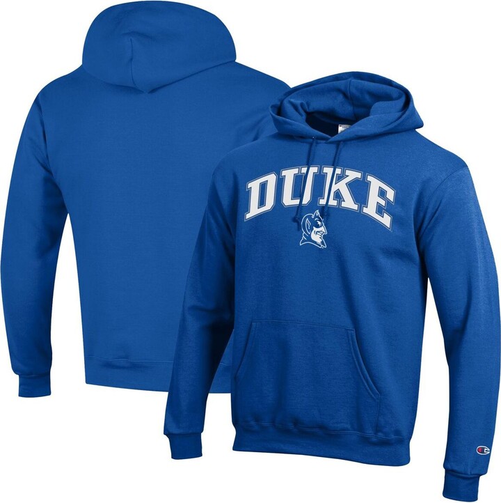 Champion Men'sÂ Royal Duke Blue Devils Arch Over Logo Pullover Hoodie