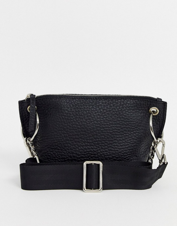 asos leather cross body bag