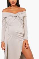 Thumbnail for your product : boohoo off Shoulder Wrap Detail Midi Dress