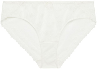 Wacoal Opulence Embellished Embroidered Stretch-tulle Mid-rise Briefs