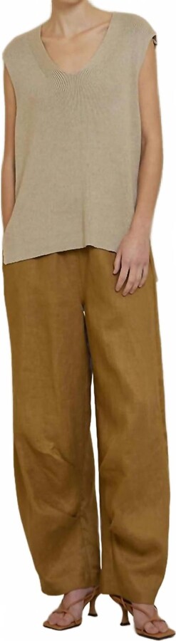 ESQUALO Knit Shell Top In Stone