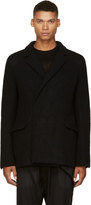Thumbnail for your product : Thamanyah Black Wool & Cashmere Belted Dislocated Jacket