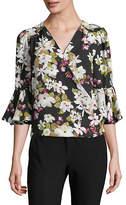 Thumbnail for your product : INC International Concepts Petite Floral-Print Bell-Sleeve Top